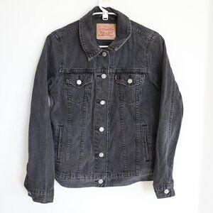 Levi's trucker jean jacket women's - washed black M medium
